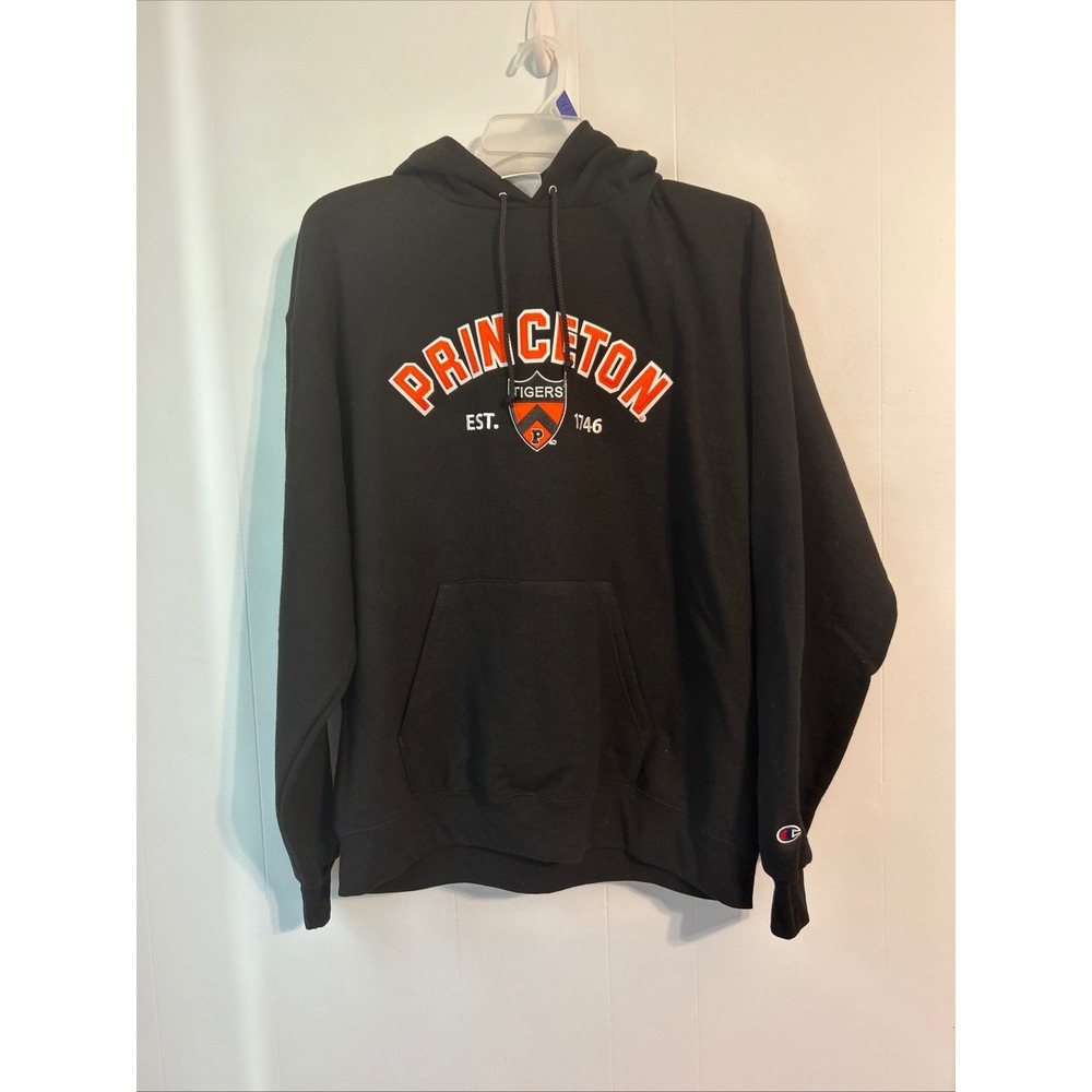 Champion Black Princeton Tigers EST‎ 1746 Eco Fleece Hoodie Mens XL